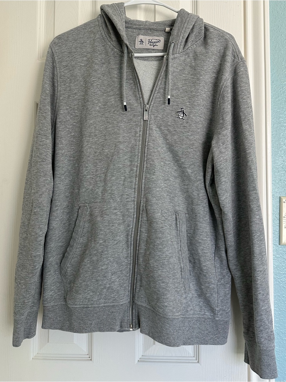 Original Penguin EMBROIDERED PETE FULL ZIP HOODIE size Medium